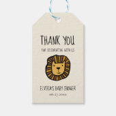 Schattige oerwoud Leeuw Baby shower Cadeaulabel (Voorkant)
