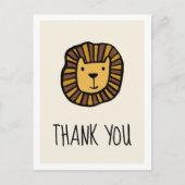Schattige oerwoud leeuw Baby shower Dank u Briefkaart (Voorkant)