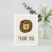 Schattige oerwoud leeuw Baby shower Dank u Briefkaart (Staand voorkant)
