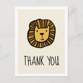 Schattige oerwoud leeuw Baby shower Dank u Briefkaart