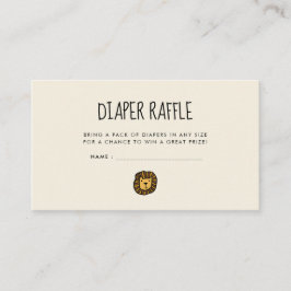 Schattige oerwoud leeuw baby shower Luier Raffle t Informatiekaartje