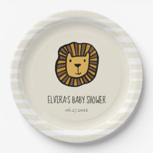 Schattige oerwoud Leeuw Baby shower Papieren Bordje