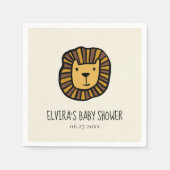 Schattige oerwoud Leeuw Baby shower Servet (Voorkant)