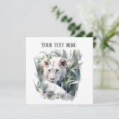 Schattige Oerwoud leeuw feest Kaart (Staand voorkant)