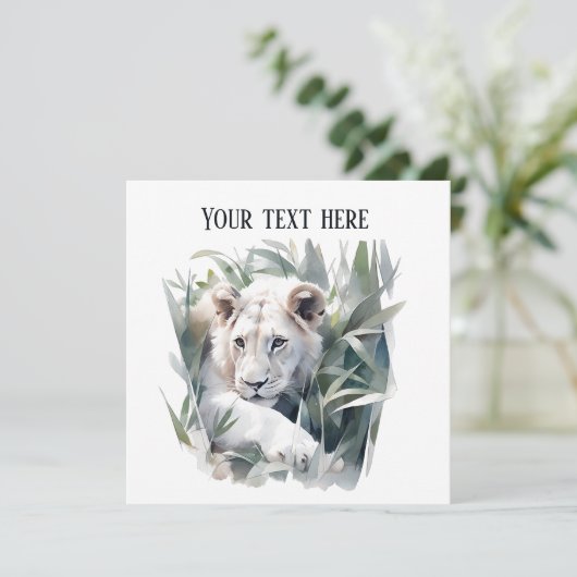 Schattige Oerwoud leeuw feest Kaart (Staand voorkant)