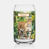 Schattige oerwoud luipaard liefhebbers blikvorm glas (Voorkant)
