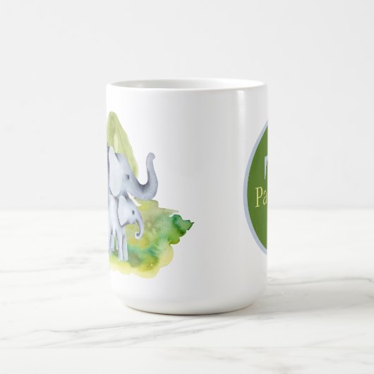 schattige oerwoud olifant voegt monogram toe koffiemok (Center)