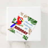 Schattige Oerwoud Parrot Bird Kind verjaardagsfees Bedankjes Labels (In situ)