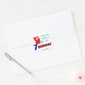 Schattige Oerwoud Parrot Bird Kind verjaardagsfees Vierkante Sticker (Envelop)