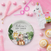 Schattige Oerwoud Safari Animals Forest Papieren Bordje (Feest)