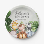 Schattige Oerwoud Safari Animals Forest Papieren Bordje (Voorkant)
