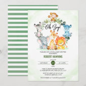 Schattige Oerwoud Safari Animals Oh Boy Baby showe Kaart (Voorkant / Achterkant)