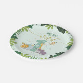 Schattige Oerwoud Safari Animals Wild Een Verjaard Papieren Bordje (Gekanteld)