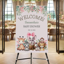 Schattige Oerwoud Safari Baby shower Welkomstbord