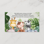 Schattige Oerwoud Safari Dier Baby shower Boek Informatiekaartje (Voorkant)