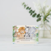 Schattige Oerwoud Safari Dieren Baby Luier Raffle Informatiekaartje (Staand voorkant)