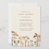 Schattige Oerwoud Safari Dieren Jongen Baby shower Kaart (Voorkant)