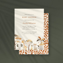 Schattige Oerwoud Safari Dieren Jongen Baby shower