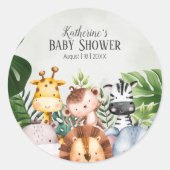 Schattige Oerwoud Safari Dieren Sticker (Voorkant)