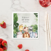 Schattige Oerwoud Safari Dieren Sticker Servet (Insitu)