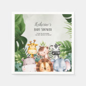 Schattige Oerwoud Safari Dieren Sticker Servet (Voorkant)