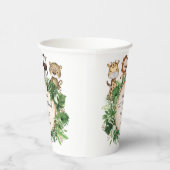 Schattige Oerwoud Safari Dieren Wild Een 1e Verjaa Papieren Bekers (Rechts)