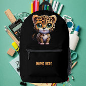 Schattige Oerwoud Safari Leopard Kind Cartoon Grap Bedrukte Rugzak