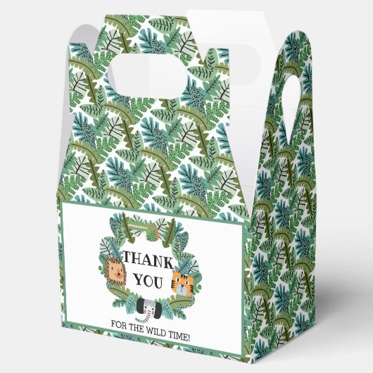 Schattige Oerwoud Safari Lion Tijger Olifant Verja Bedankdoosjes (Geopend)