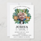 Schattige Oerwoud Safari Lion Tijger Olifant Verja Kaart (Voorkant)