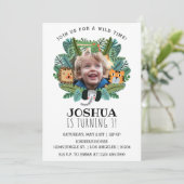 Schattige Oerwoud Safari Lion Tijger Olifant Verja Kaart (Staand voorkant)