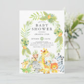 Schattige Oerwoud Safari Neutraal Baby shower Uitn Kaart (Staand voorkant)