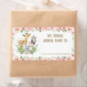 Schattige Oerwoud Safari Oerwoud Dierennaam Spel S Etiket (Insitu)