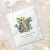 Schattige Oerwoud Safari Tropical Animals Baby sho Bedankzakje (Geknipt)