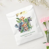 Schattige Oerwoud Safari Tropical Animals Baby sho Bedankzakje (Gezegeld)