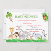 Schattige Oerwoud Safari Zoo Animals Baby shower Kaart (Voorkant)