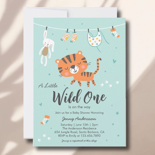 Schattige Oerwoud Tijger Baby shower Invitation Kaart