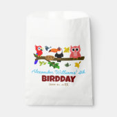 Schattige Oerwoud Vogels op de Verjaardag van Tree Bedankzakje (Voorkant)