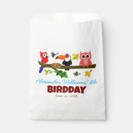 Schattige Oerwoud Vogels op de Verjaardag van Tree Bedankzakje