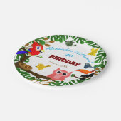 Schattige Oerwoud Zomervogels Kind Papieren Bordje (Gekanteld)