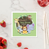 Schattige Oerwouden Baby shower; Heldergroene oval Servet (Insitu)