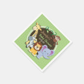 Schattige Oerwouden Baby shower; Heldergroene oval Servet (Hoek)