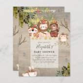 Schattige Oerwouden Babyjongens Shower uitnodigen (Voorkant / Achterkant)