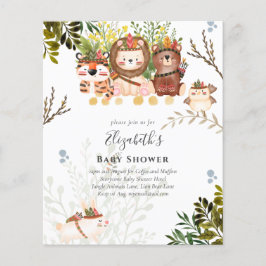 Schattige Oerwouden Babyjongens Shower uitnodigen Flyer