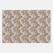 schattige oester schept parels getild inpakpapier vel (Voorkant)