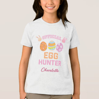 Schattige Officiële Eierjager Paasfeest Kinderen N Tri-Blend Shirt