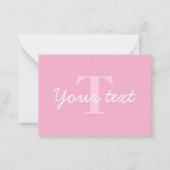 Schattige ogende cursieve tekst | Roze Notitiekaartje (Voorkant)