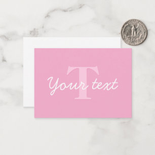 Schattige ogende cursieve tekst   Roze Notitiekaartje