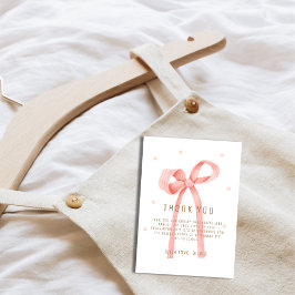 Schattige Oh Baby Polka Dot Bow Baby shower Bedankkaart