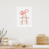 Schattige Oh Baby Polka Dot Bow Baby shower Welkom Poster (Keuken)
