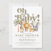 Schattige Oh Baby Safari Dieren Safari Baby shower Kaart (Voorkant)